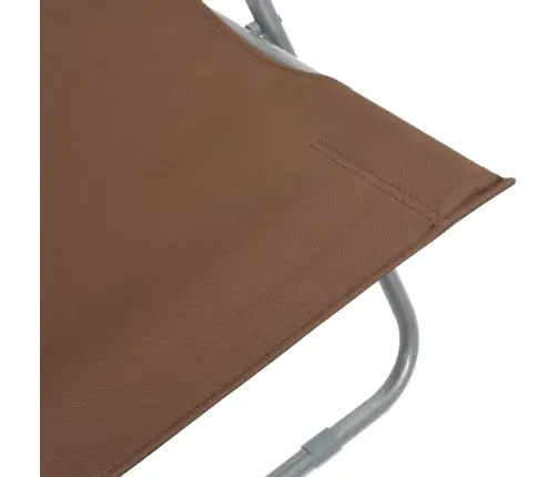 Saliekami Pludmales Krēsli, 2 Gab., Tērauds, Audums, Brūni Vidaxl