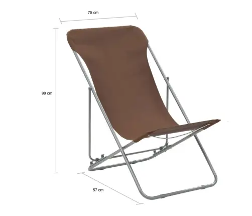 Saliekami Pludmales Krēsli, 2 Gab., Tērauds, Audums, Brūni Vidaxl