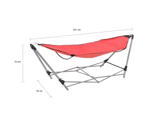 Šūpuļtīkls Ar Saliekamu Statīvu, Sarkans Vidaxl