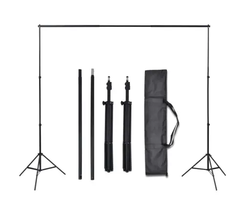 Fotostudijas Fonu Komplekts, 3 Gab., Regulējams Rāmis, 3X5 M Vidaxl