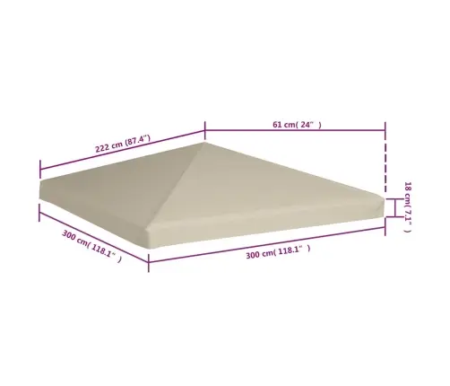Nojumes Jumta Pārsegs, 310 G/M², 3X3 M, Bēšs Vidaxl