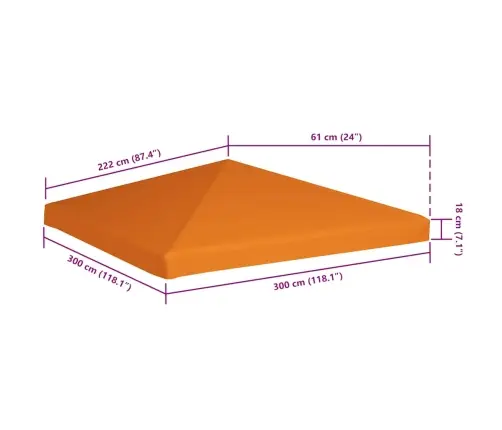 Nojumes Jumta Pārsegs, 310 G/M², 3X3 M, Oranžs Vidaxl