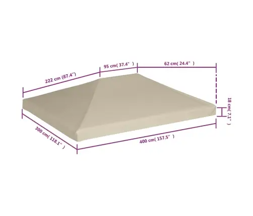Nojumes Jumta Pārsegs, 310 G/M², 4X3 M, Bēšs Vidaxl