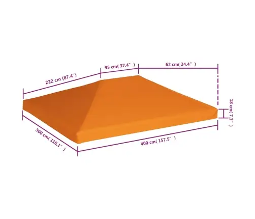 Varjualuse Katus 310 G/M² 4 X 3 M, Oranž