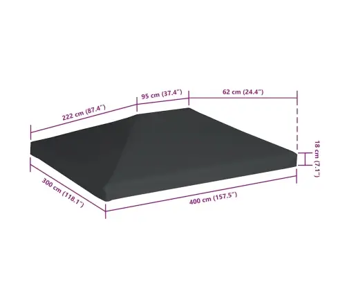 Varjualuse Katus 310 G/M² 4 X 3 M, Hall