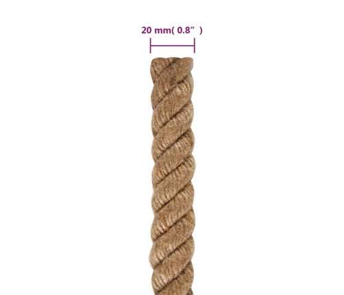 Virve, 20 Mm, 100 M, 100% Džuta Vidaxl