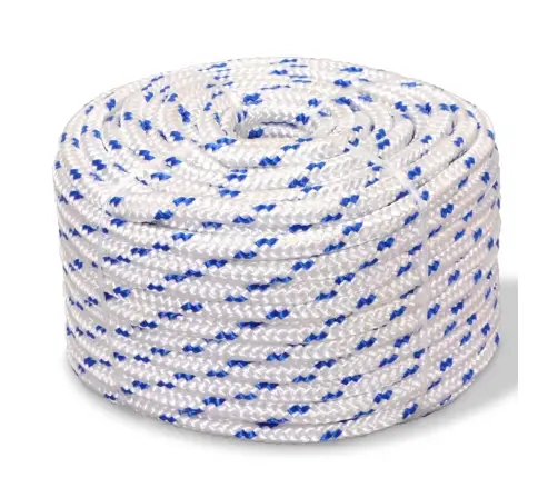 Pietauvošanās Virve, Polipropilēns, 12 Mm, 250 M, Balta Vidaxl