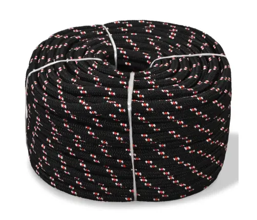 Pietauvošanās Virve, Polipropilēns, 8 Mm, 500 M, Melna Vidaxl