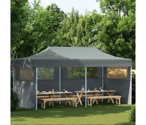 Kokkupandav Pop-Up Peotelk Külgseintega, 3 X 6 M Antratsiithall