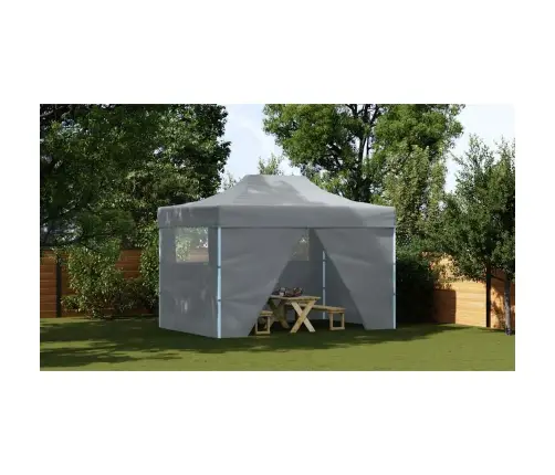 Saliekama Telts Ar 4 Sānu Sienām, Antracītpelēka, 3X4,5 M Vidaxl