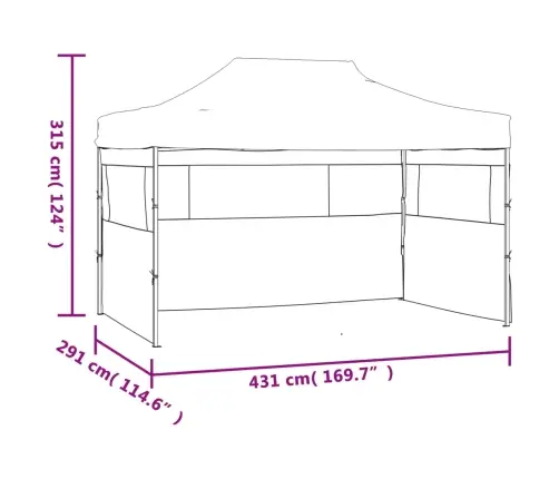 Kokkupandav Telk 3 Seinaga, 3 X 4,5 M, Sinine