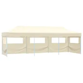 Saliekama Nojume Ar 5 Sānu Sienām, 3X9 M, Krēmkrāsas Vidaxl