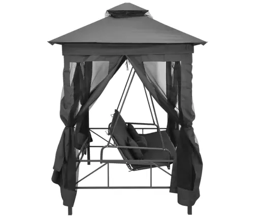 Dārza Šūpuļsols Ar Jumtiņu, Antracītpelēks, 220X160X240 Cm Vidaxl