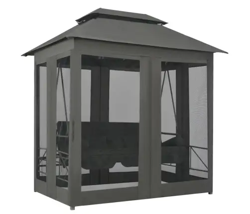 Dārza Šūpuļsols Ar Jumtiņu, Antracītpelēks, 220X160X240 Cm Vidaxl