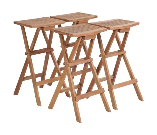 Saliekami Bāra Krēsli, 4 Gab., Masīvs Tīkkoks Vidaxl