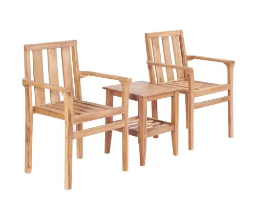 3-Daļīgs Bistro Mēbeļu Komplekts, Masīvs Tīkkoks Vidaxl