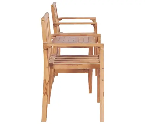 3-Daļīgs Bistro Mēbeļu Komplekts, Masīvs Tīkkoks Vidaxl