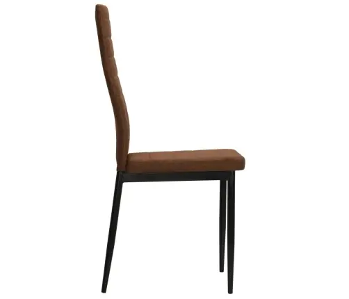 Virtuves Krēsli, 6 Gab., Brūns Audums Vidaxl