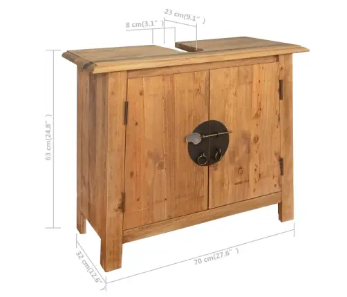 5-Daļīgs Vannasistabas Mēbeļu Komplekts, Priedes Masīvkoks Vidaxl