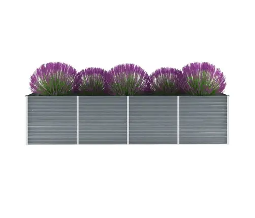 Augstā Puķu Kaste, Cinkots Tērauds, 320X80X77 Cm, Pelēka  Vidaxl