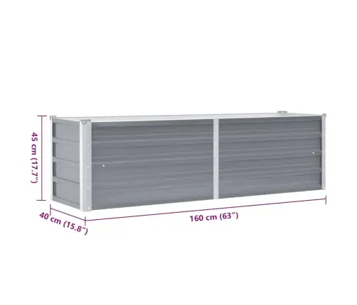 Taimelava, Tsingitud Teras, 160 X 40 X 45 cm Hall