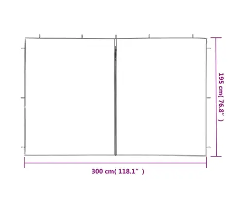 Dārza Telts Sānu Sienas, 2 Gab., Ar Rāvējslēdzēju, Pe, Zaļas Vidaxl