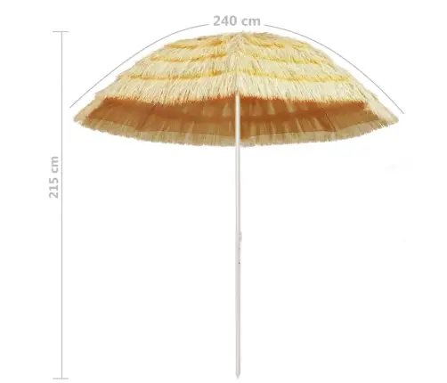Pludmales Saulessargs, Dabīgs, 240 Cm, Havaju Stils Vidaxl