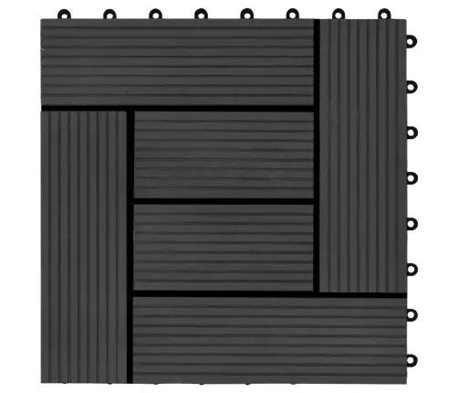 Terases Flīzes, 11 Gab., Wpc, 30X30 Cm, 1 M2, Melnas Vidaxl