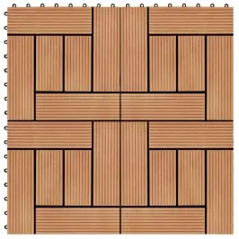 Grindų Plytelės, 11 Vnt., Tikmedžio Spalvos, 30X30 cm 1M², Wpc