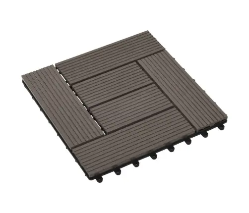 Terases Flīzes, 11 Gab., Wpc, 30X30 Cm, 1 M2, Tumši Brūnas Vidaxl