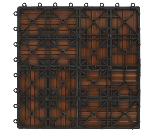 Terases Flīzes, 11 Gab., Wpc, 30X30 Cm, 1 M2, Brūnas Vidaxl