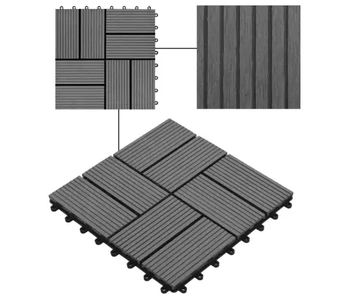 Grindų Plytelės, 11Vnt., Pilkos Spalvos, 30X30cm 1M², Wpc