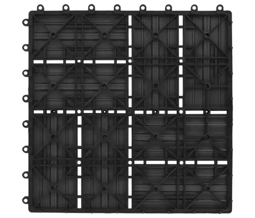 Terrassiplaadid, 11 Tk, Wpc, 30 X 30 cm 1 M², Must