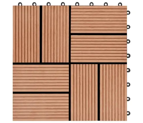 Terases Flīzes, 11 Gab., Wpc, 30X30 Cm, 1 M2, Tīkkoka Krāsā Vidaxl