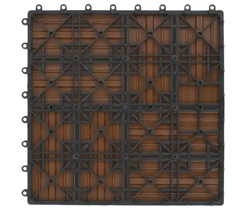 Terases Flīzes, 11 Gab., Wpc, 30X30 Cm, 1 M2, Tīkkoka Krāsā Vidaxl