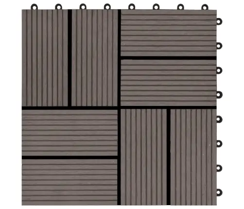 Terases Flīzes, 11 Gab., Wpc, 30X30 Cm, 1 M2, Tumši Brūnas Vidaxl