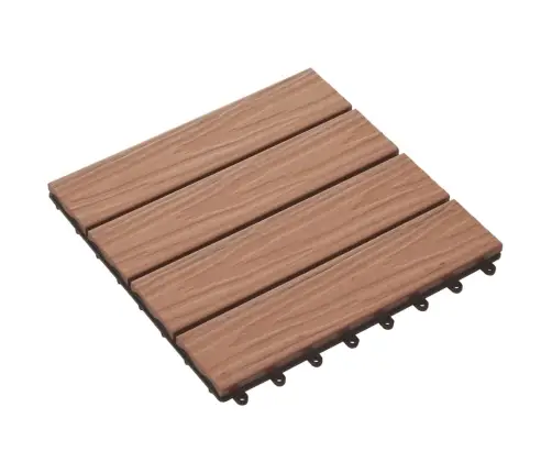 Terases Flīzes, 11 Gab., Wpc, 30X30 Cm, 1 M2, Gaiši Brūnas Vidaxl