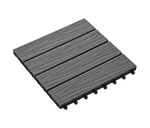 Terases Flīzes, 11 Gab., Wpc, 30X30 Cm, 1 M2, Pelēkas Vidaxl