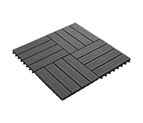 Terases Flīzes, 11 Gab., Wpc, 30X30 Cm, 1 M2, Melnas Vidaxl