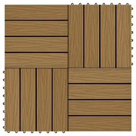 Terases Flīzes, 11 Gab., Wpc, 30X30 Cm, 1 M2, Tīkkoka Krāsa Vidaxl