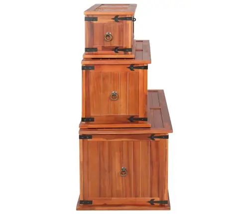 Mantu Lādes, 3 Gab., Akācijas Masīvkoks Vidaxl