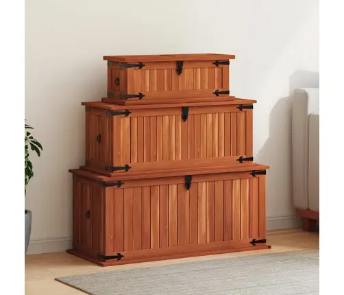 Mantu Lādes, 3 Gab., Akācijas Masīvkoks Vidaxl