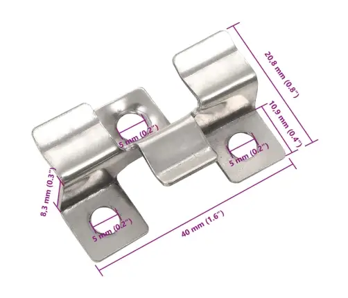 Grindinio Spaustukai, 100 Vnt., Nerūd. Plienas, Su 200 Varžtų