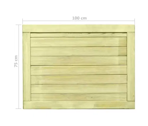 Dārza Vārti, Impregnēts Priedes Koks, 75X100 Cm Vidaxl