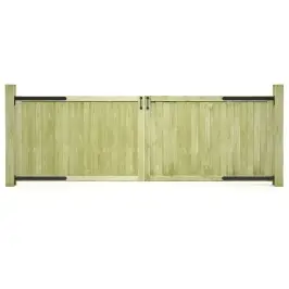Aiaväravad, 2 Tk, Immutatud Männipuit, 300 X 100 Cm