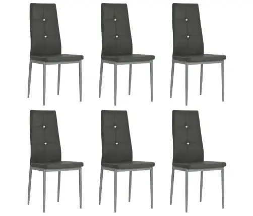 Virtuves Krēsli, 6 Gab., Pelēka Mākslīgā Āda Vidaxl