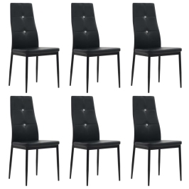 Söögitoolid, 6 Tk Must, Kunstnahk