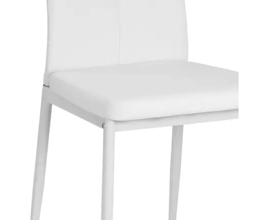 Söögitoolid 6 Tk, Valge, Kunstnahk