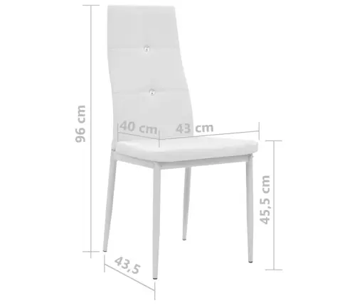 Söögitoolid 6 Tk, Valge, Kunstnahk