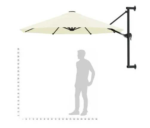 Saulessargs Ar Metāla Kātu, Smilšu Krāsā, 300 Cm Vidaxl